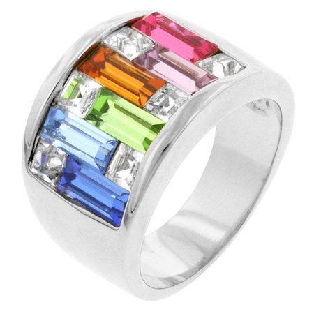 Rings | Shop Women's Multicolor Crystal Ring Jewelry Set at Fashiontage | R05339R-V01_05
