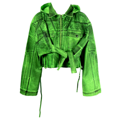 Ottolinger Green Cropped Denim Jacket (Dei5 edit)