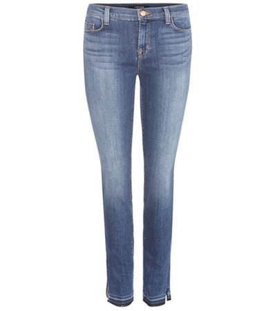 Split Mid-Rise Skinny jeans