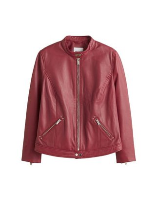 Violeta BY MANGO Zip leather jacket