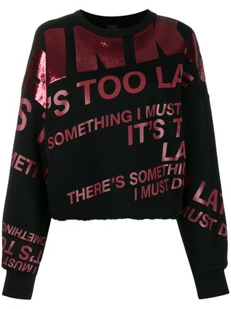 Black Pinko Sequin Embroidered Sweatshirt | Farfetch.com