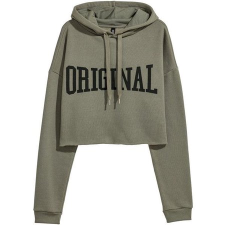 army green cropped hoodie