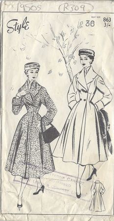 1950s Vintage Sewing Pattern COAT