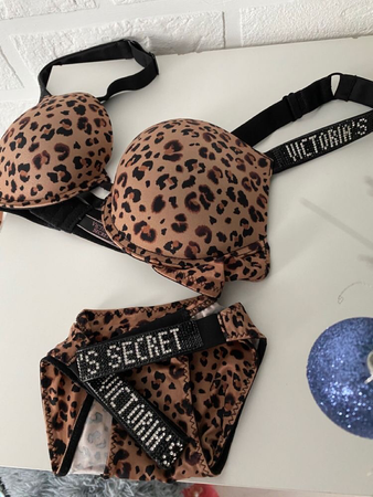 Victoria secret leopard print lingerie