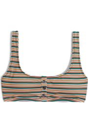 Madewell Second Wave Rainbow Stripe Henley Bikini Top | Nordstrom
