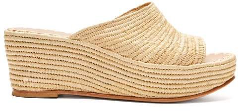 Karim Raffia Flatform Sandals - Womens - Cream
