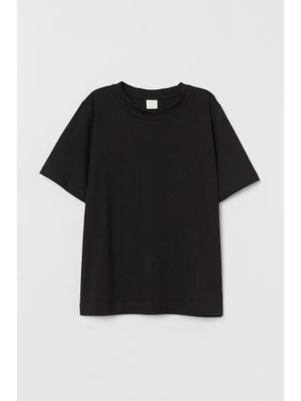 Black Woman Cotton T-Shirt H&M