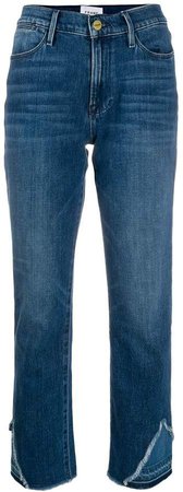 distressed-ankle jeans