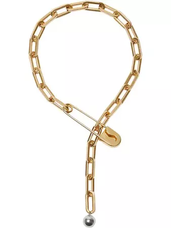 Burberry Crystal Daisy Kilt Pin Gold-plated Link Drop Necklace - Farfetch