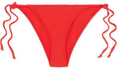 Selena Stretch-crepe Bikini Briefs - Tomato red