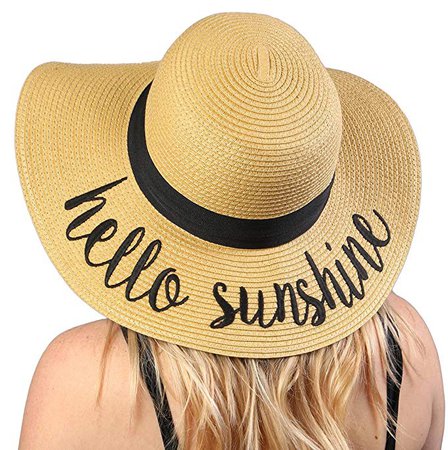 H-2017-HS Funky Junque Embroidered Sun Hat - Hello Sunshine at Amazon Women’s Clothing store