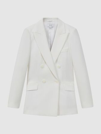 Reiss Sienna Double Breasted Crepe Suit Blazer | REISS USA