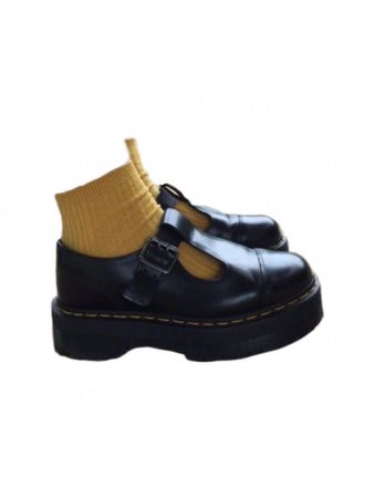 Black monk shoes w/ yellow socks