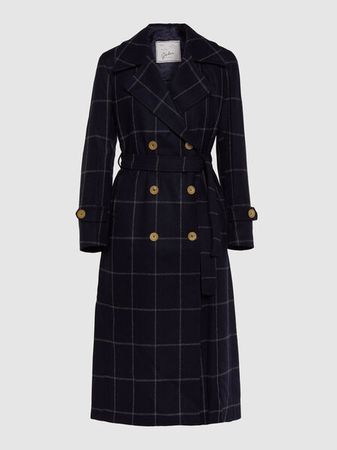 Giuliva Heritage Collection - The Christine Windowpane Wool Trench Coat | The Modist