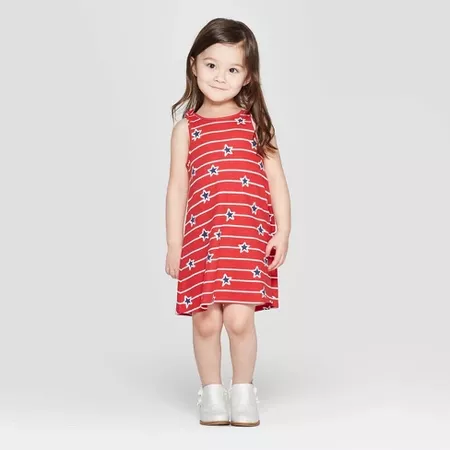 Toddler Girls' 4th Of July A Line Dress - Cat & Jack™ Red : Target