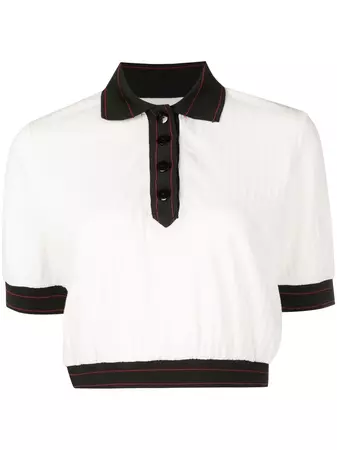 Nk Striped Cropped Polo Shirt - Farfetch