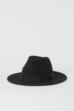 Фетровая шляпа из шерсти - Черный - Женщины | H&M RU