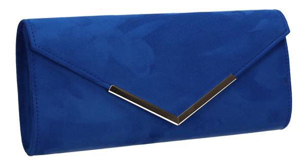Leona Envelope Faux Suede Clutch Bag Royal Blue – SWANKYSWANS
