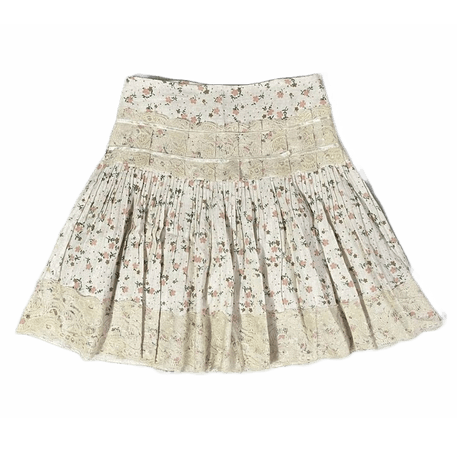 floral white cream lace skirt