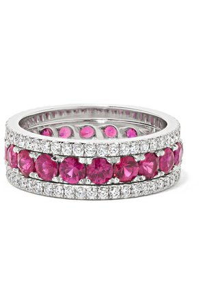 Bayco | Platinum, ruby and diamond ring | NET-A-PORTER.COM