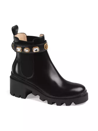Shop Gucci Trip Bootie with Jewels | Saks Fifth Avenue