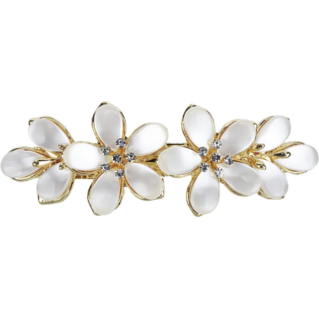 amazon flower hair barrette opal white accessories
