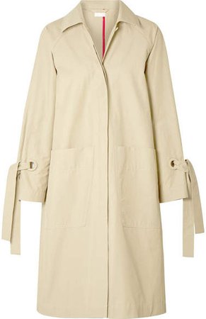 Cotton-blend Twill Trench Coat - Beige