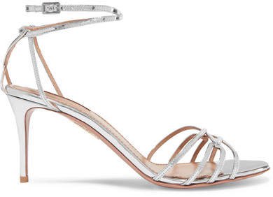 Very First Kiss 75 Metallic Leather Sandals - Silver