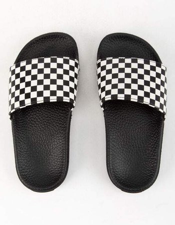 VANS Checkerboard Boys Slide Sandals - CHECK - 342313917 | Tillys