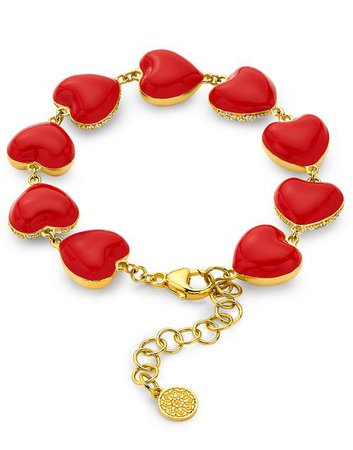 Red Enamel Heart Bracelet