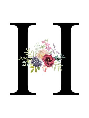 Letter H Floral Alphabet Instant digital download | Etsy