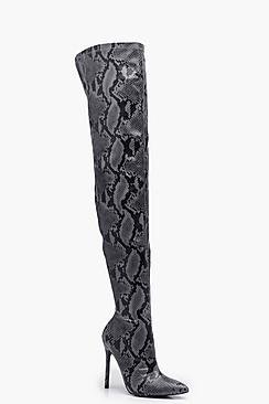 Beatrice Stretch Snake Over the Knee Boots