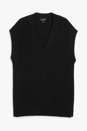 Pullover knit vest - Black - Knitted tops - Monki WW