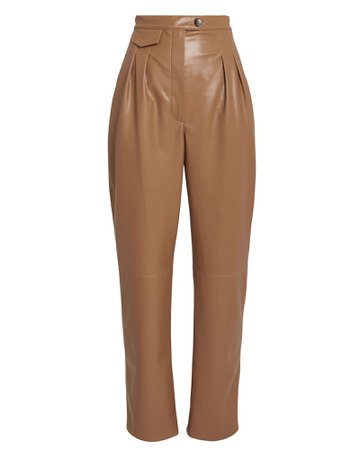 Mitsu Vegan Leather Tapered Trousers