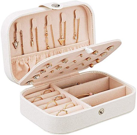 Amazon.com: Jewelry Box,Necklace Ring Storage Organizer Double Layer Travel Synthetic Leather Jewel Cabinet Gift Case for Women -Cross Pattern: Shoes