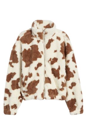 Thread & Supply Cow Print Faux Fur Jacket | Nordstrom