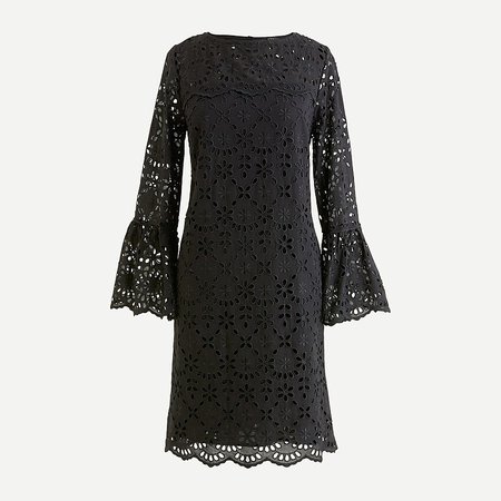 J.Crew: Bell-sleeve Dress In Embroidered Eyelet