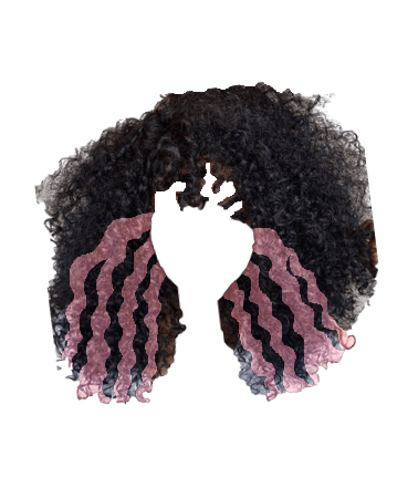 Black and Pink Curly Hair Afro (Dei5 edit)