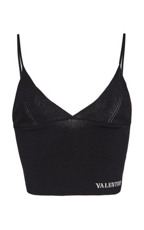 Logo-Detailed Knit Bralette By Valentino | Moda Operandi