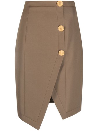 Balmain Asymmetric high-waisted Skirt - Farfetch