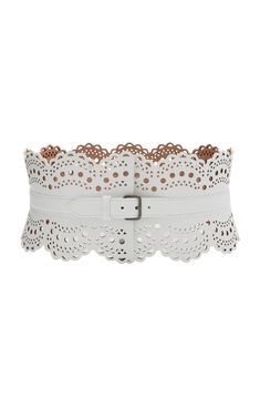white leather corset belt