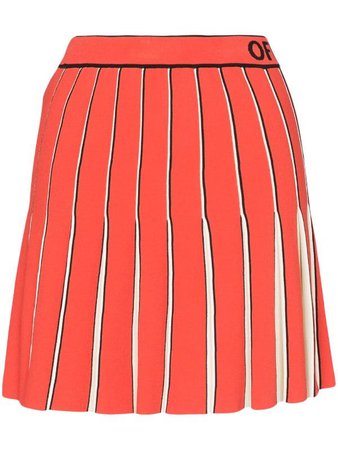 Off-White logo-printed Pleated Skirt - Farfetch
