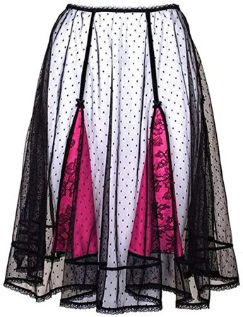 Dita Von Teese Parisienne Half Slip D33452, Black/Hot Pink, 12 at Amazon Women's Clothing store