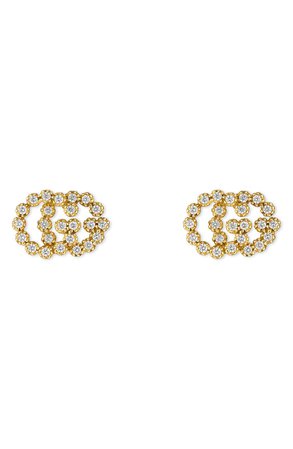 Gucci Double-G Diamond Stud Earrings | Nordstrom