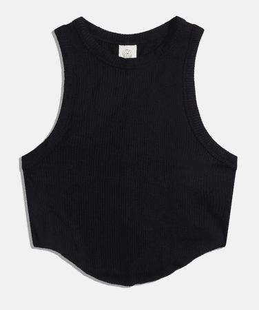 tank top urban outfitters curved hem black