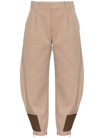 Chloé Jodhpur Wool And Leather Cropped Trousers - Farfetch