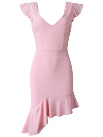 Pink Bodycon Fishtail Dress