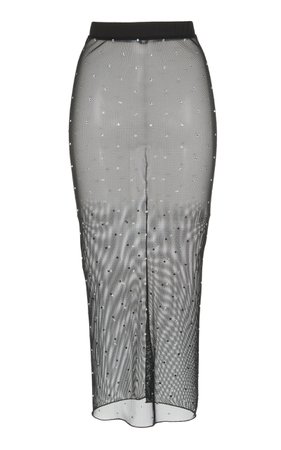Crystal Net Midi Skirt by Alessandra Rich