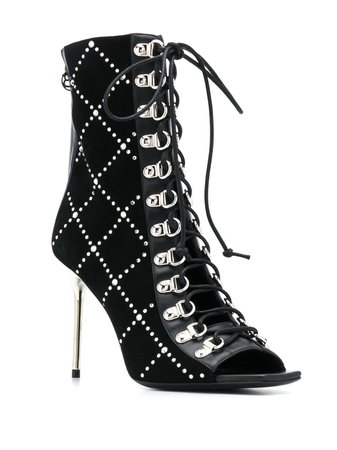 Balmain Ryana Lace-Up Ankle Boots