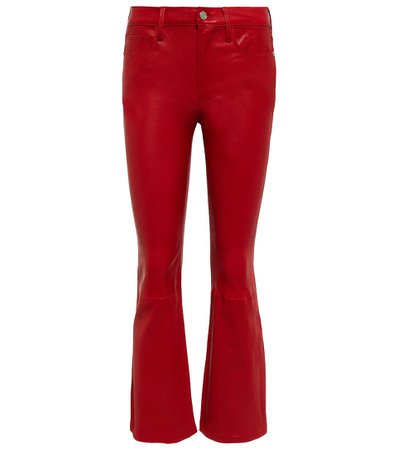 Frame Mid-rise cropped leather pants